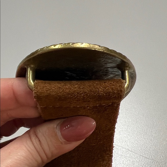 Gap Vintage Leather Suede Belt with Country Music Belt Buckle